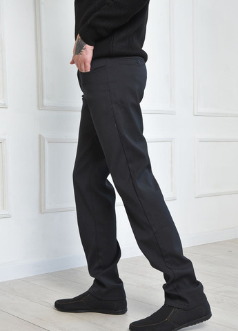 Черные демисезонные прямые штаны мужские черного цвета размер 29 Let's Shop