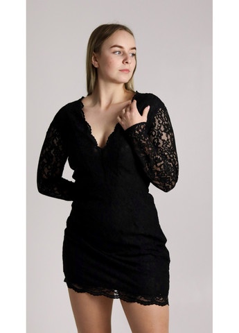 Чорна коктейльна жіноча кежуал сукня (10219)36 чорна H&M