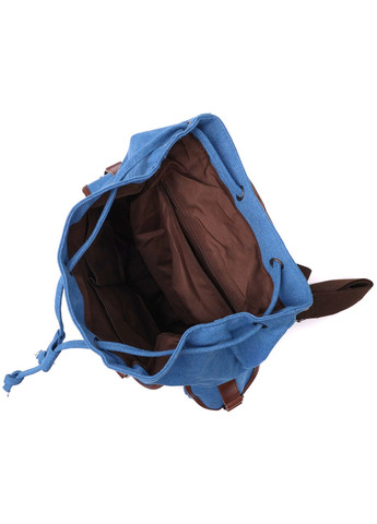 Вместительный текстильный рюкзак что закрывается клапаном на магнит 22152 Голубой Vintage (268036812)