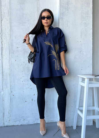 Вишукана блуза-туніка із дизайнерською вишивкою у вигляді колоски INNOE рубашка (263588360)