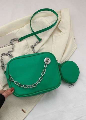Жіноча класична сумка 6550 крос-боді через плече зелена No Brand (276070759)