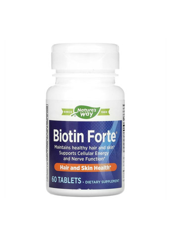 Биотин Форте с Витамином С Цинком Biotin Forte 5 мг- 60 таб Nature's Way (269461782)
