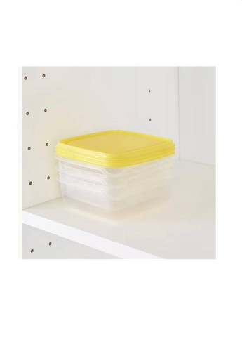 Контейнер для продуктів харчування, прозорий/жовтий, 0,6 л IKEA pruta (258354938)
