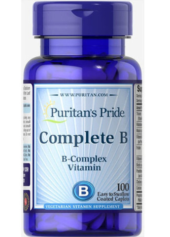 Puritan's Pride Complete B (Vitamin B Complex) 100 Caplets Puritans Pride (256724662)