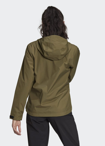 Зелена демісезонна куртка-дощовик terrex multi rain.rdy primegreen adidas