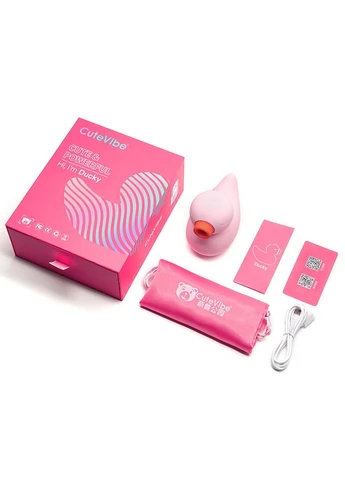 Вакуумний вібратор-качечка Ducky Pink CuteVibe (277236524)