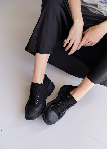 Черные кроссовки женские No Brand All Black Textile