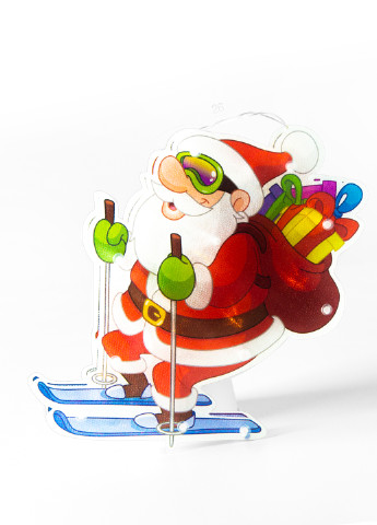 Іграшка світлодіодна підвісна Санта на лижах, 16,2х23х2,6 см MVM (256608382)