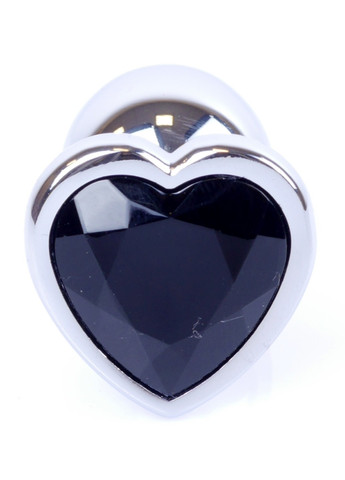 Анальная пробка Boss Series - Jewellery Silver Heart PLUG Black S, BS6400047 Langsha (269458578)