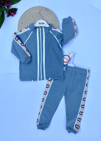 Синий демисезонный детский костюм в смужку Murat baby