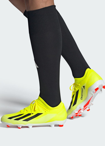 Желтые всесезонные футбольные бутсы x crazyfast league firm ground adidas