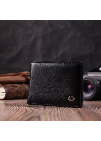 Гаманець-затиск з натуральної шкіри 22476 Чорний st leather (278001097)