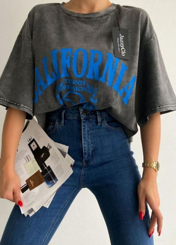 Сіра футболка-туніка варенка california No Brand