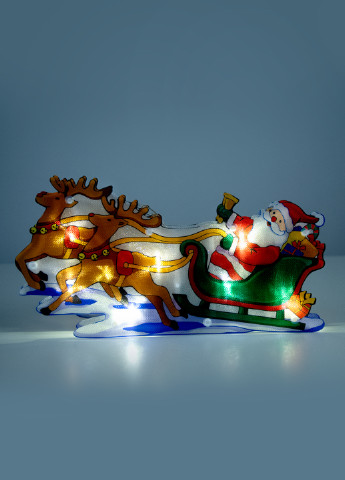 Іграшка світлодіодна підвісна Санта з оленями, 25х13,4х2,6 см MVM (256608391)