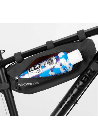 Велосипедная сумка велосумка водонепроницаемая компактная для крепления под раму 40х6х12,5 см (475031-Prob) Черная Unbranded (260816494)