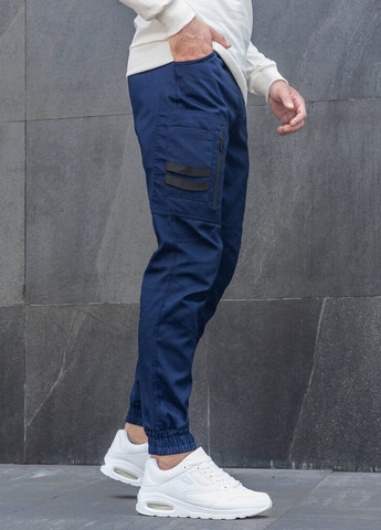 Темно-синие повседневный демисезонные карго брюки Pobedov