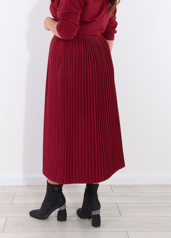 Червона сукні великіх розмірів комфортне плаття плісе з ко замші (50181)110165-531 Lemanta