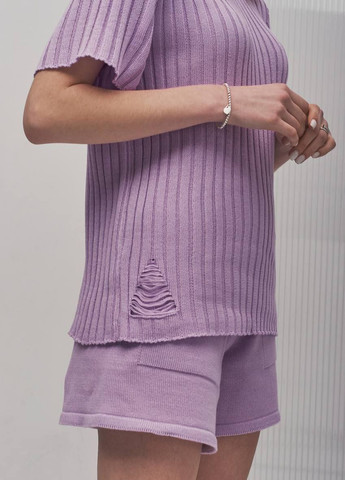 Костюм футболка шорти бавовна бузковий No Brand (258358918)