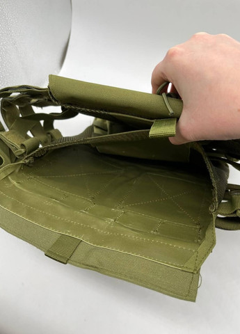 Плитоноска облегченная молли жилет тактический военный облегченный MOLLE олива зеленая No Brand (259501002)