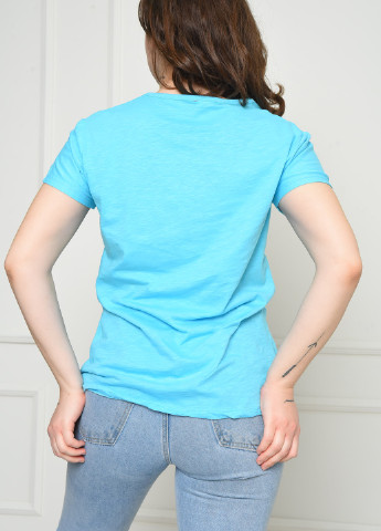 Голубая летняя футболка женская голубого цвета Let's Shop
