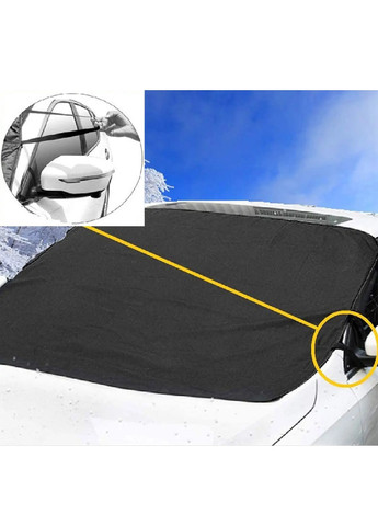 Накидка чохол шторка на лобове скло автомобіля від сонця снігу льоду інею сміття без магнітів 190х107 см (475056-Prob) Чорна Unbranded (261030917)