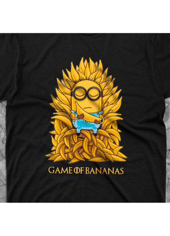 Черная футболка c принтом - game of bananas No Brand