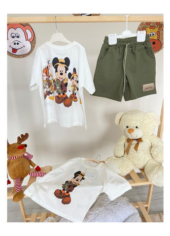 Білий літній комплект (футболка, шорти) mickey mouse (микки маус) trw87987897879741 No Brand