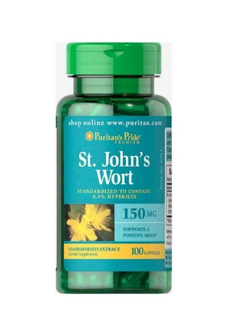 Puritan's Pride St. John's Wort Standardized Extract 150 mg 100 Caps Puritans Pride (261764665)