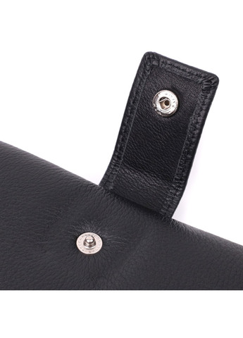 Лаконічний жіночий вертикальний гаманець-клатч із натуральної шкіри 22537 Чорний st leather (278001029)