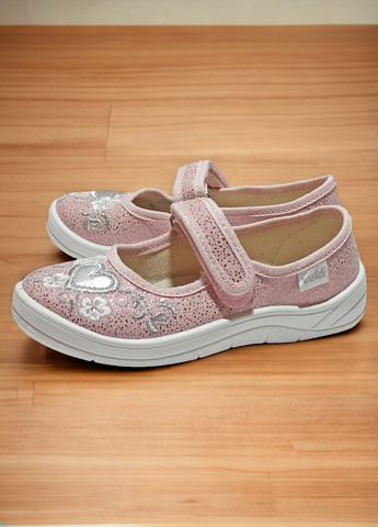 Дитячі тапочки для дівчинки текстильні Валді Аліна Серце 25-16см, 26-16,8см, 27-17,5см Waldi (272798560)