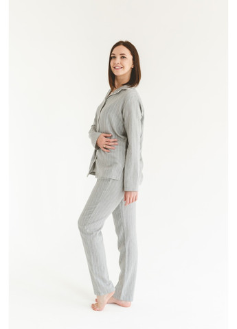 Серая всесезон пижама женская home - charly серый xl кофта + брюки Lotus