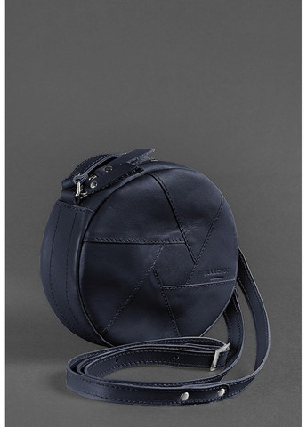 Жіноча шкіряна кругла сумка Бон-Бон темно-синя BN-BAG-11-NAVY-BLUE BlankNote (264478348)