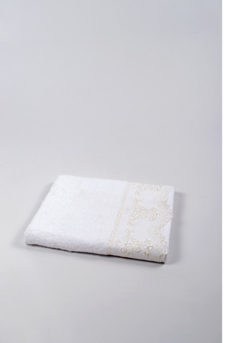 Maxstyle полотенце бамбуковое - dantela белое 50*90 орнамент белый производство - Турция