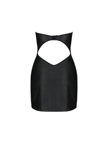 Мінісукня з екошкіри CELINE CHEMISE black XXL/XXXL — Passion: шнурівка, трусики в комплекті ADDICTION (258261754)