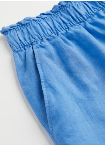 Женские льняные шорты Н&М (55952) XL Синие H&M (259470736)