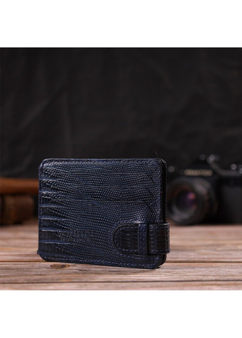 Фактурний чоловічий затискач для грошей із натуральної шкіри з тисненням 21942 Синій Canpellini (259829982)