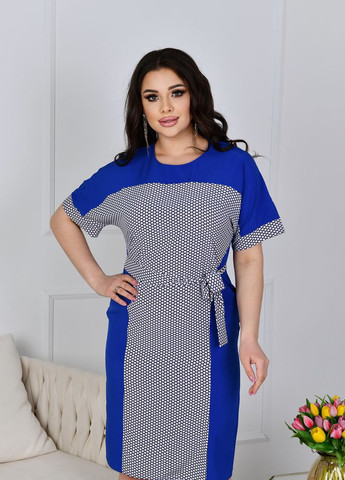 Синее женское платье прямого фасона цвет индиго р.48/50 432785 New Trend