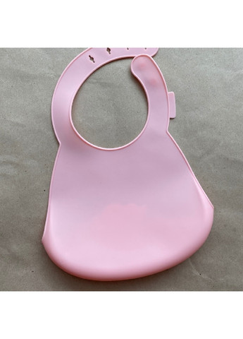 Дитячий силіконовий м'який слинявчик нагрудник з тисненим малюнком для дітей малюків 30х22 см (475021-Prob) Рожевий Unbranded (260668652)