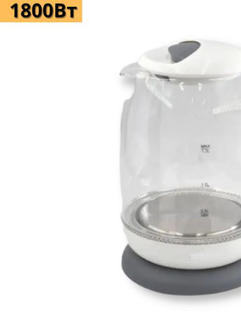 Чайник електричний на підставці скляний СВ 9121 білий (40755-СВ 9121) XPRO (259554892)