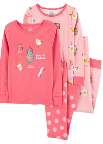 Розовая пижама для девочки carters (991110) 2шт Carter's