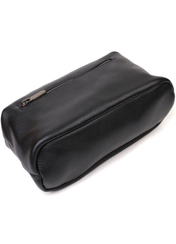 Зручна сумка на три відділення з натуральної шкіри 22094 Чорна Vintage (260360819)
