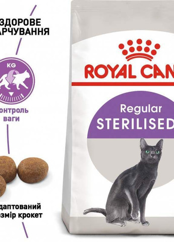 Сухой Корм STERILISED для взрослых стерилизованных кошек 400 г Royal Canin (277697639)