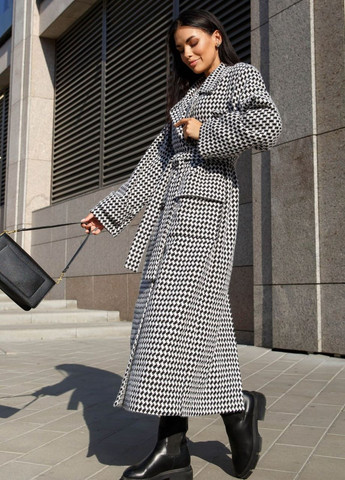 Черно-белое демисезонное Пальто двубортное Liton