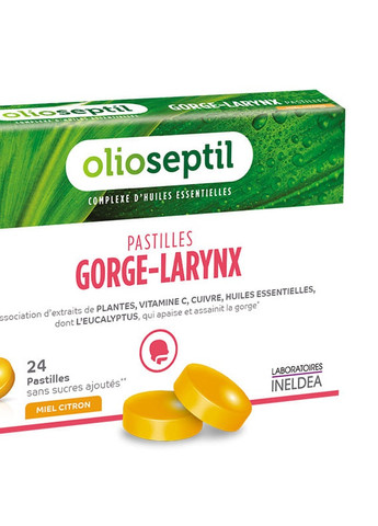 PASTIILES GORGE-LARYNX 24 Lozenges Honey and Lemon Olioseptil (258498850)