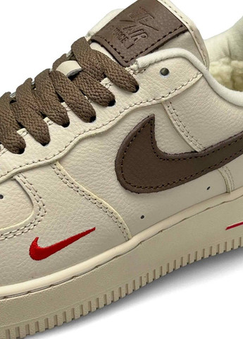 Бежевые зимние кроссовки женские, вьетнам Nike Air Force 1 Winter Beige Brown