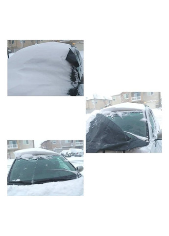 Накидка чохол шторка на лобове скло автомобіля від сонця снігу льоду інею сміття без магнітів 190х107 см (475056-Prob) Чорна Unbranded (261030917)