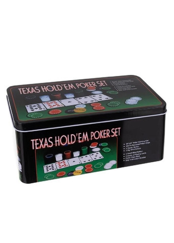 Набор для игры в техасский покер настольная игра 200 фишек в металлическом кейсе коробке (474879-Prob) Unbranded (260084032)