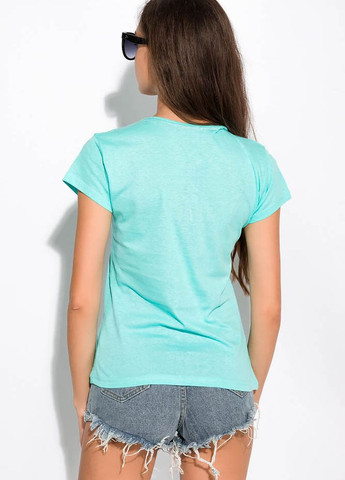 Світло-бірюзова літня футболка з принтом (світло-бірюзовий) Time of Style