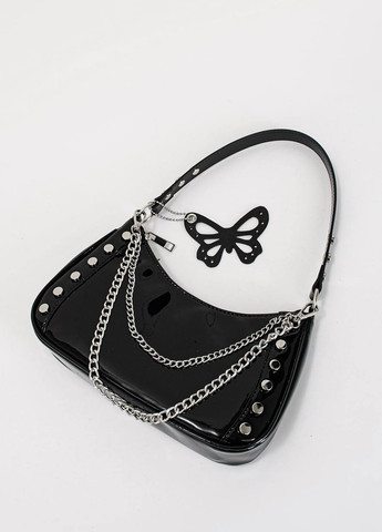 Женская лаковая сумочка багет T-264 черная No Brand (259248594)
