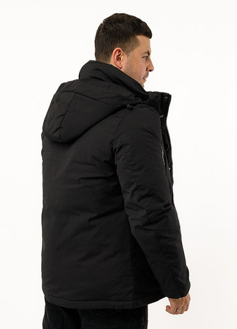Чорна демісезонна чоловіча коротка куртка колір чорний цб-00220367 K.F.G.L.
